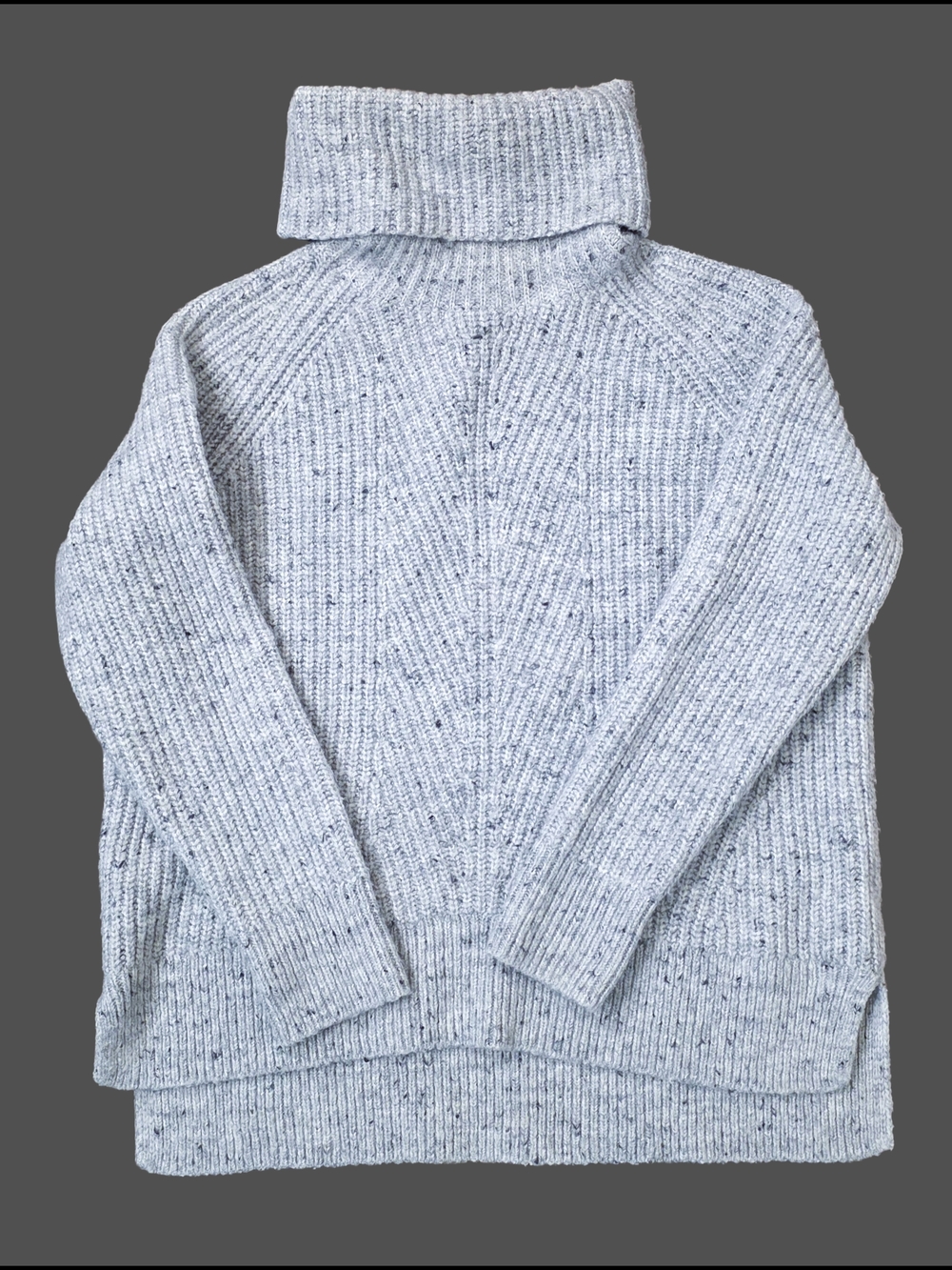 Madewell Light Gray Speckled Turtleneck Sweater